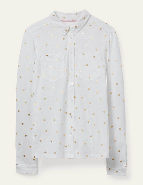 Authentic Jersey Shirt - White, Polka Dot Authentic Jersey Shirt - White, Polka Dot