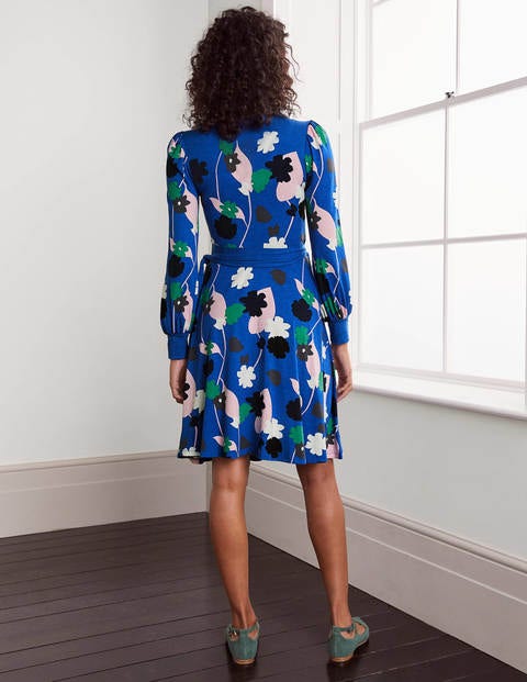 Edie Jersey Wrap Dress - Summit, Floral Press Edie Jersey Wrap Dress - Summit, Floral Press