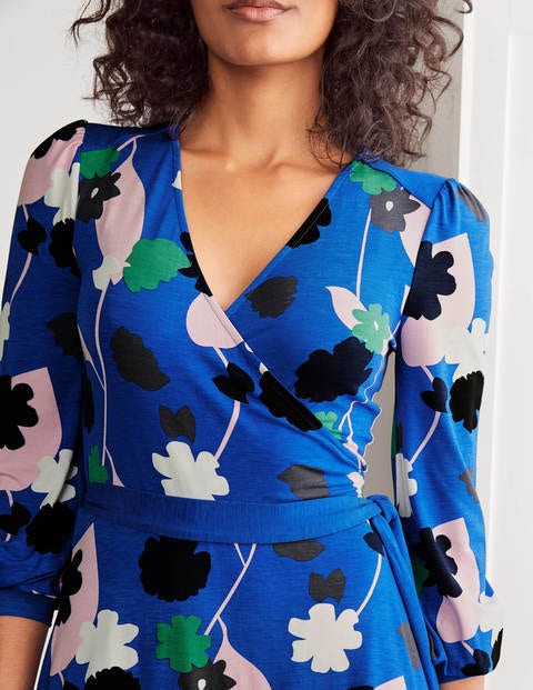 Edie Jersey Wrap Dress - Summit, Floral Press Edie Jersey Wrap Dress - Summit, Floral Press