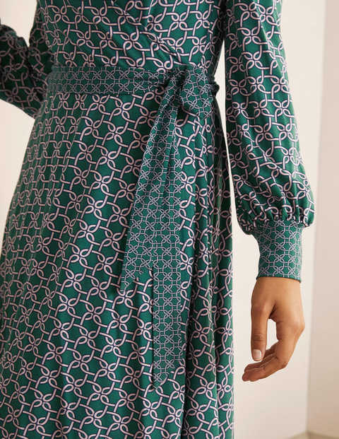 Edie Jersey Wrap Dress - Palm Leaf, Nautical Knot Edie Jersey Wrap Dress - Palm Leaf, Nautical Knot