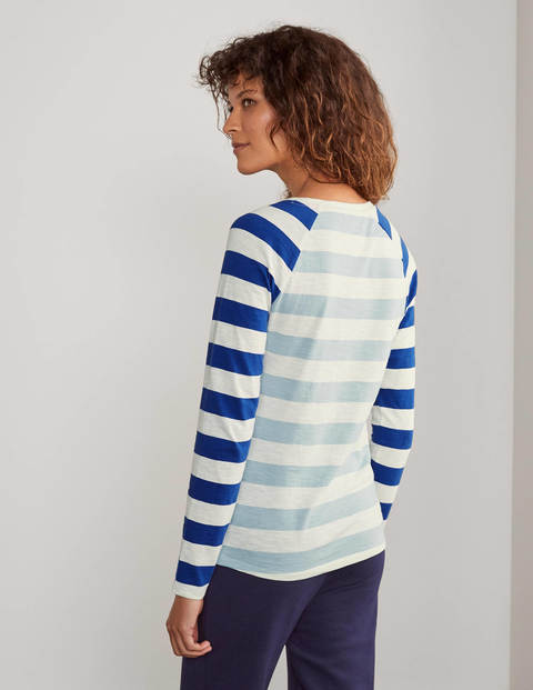 Lorna Baseball Jersey Tee - Ice Blue/Ivory Lorna Baseball Jersey Tee - Ice Blue/Ivory