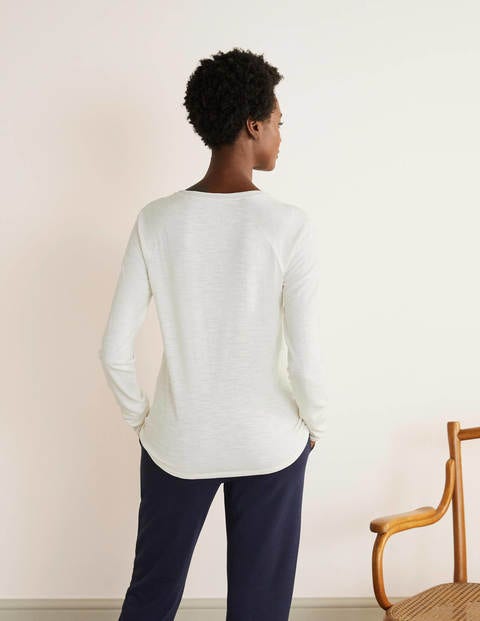 Lorna Baseball Jersey Tee - Ivory, Foil Placement Stripe Lorna Baseball Jersey Tee - Ivory, Foil Placement Stripe