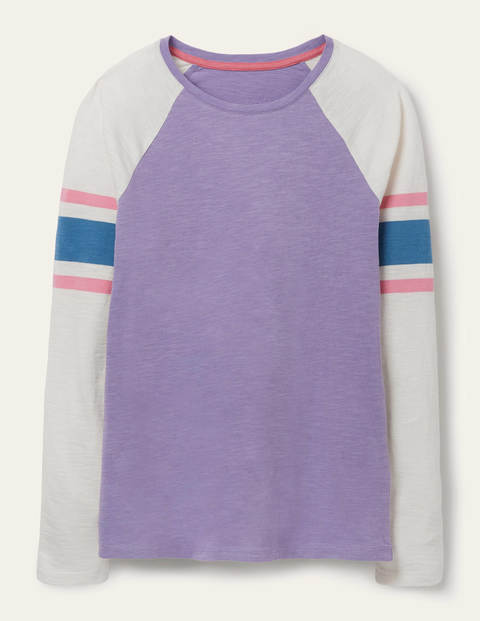 Lorna Baseball Jersey Tee - Pink/ Blue Stripe Lorna Baseball Jersey Tee - Pink/ Blue Stripe