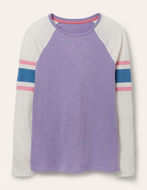 Lorna Baseball Jersey Tee - Pink/ Blue Stripe Lorna Baseball Jersey Tee - Pink/ Blue Stripe