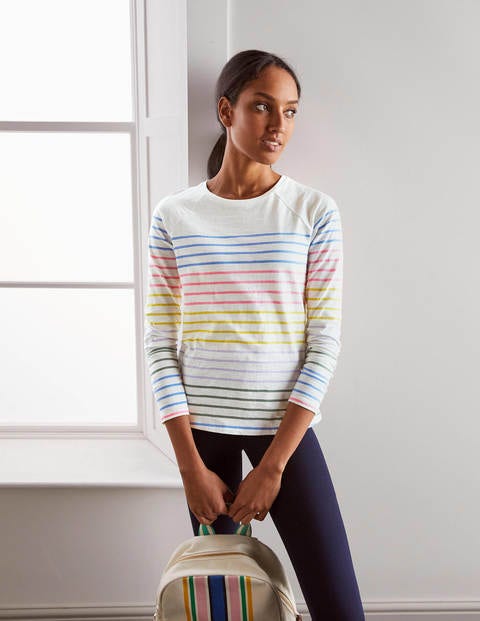 Lorna Baseball Jersey Tee - Rainbow Multi Stripe Lorna Baseball Jersey Tee - Rainbow Multi Stripe