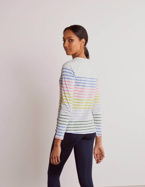 Lorna Baseball Jersey Tee - Rainbow Multi Stripe Lorna Baseball Jersey Tee - Rainbow Multi Stripe