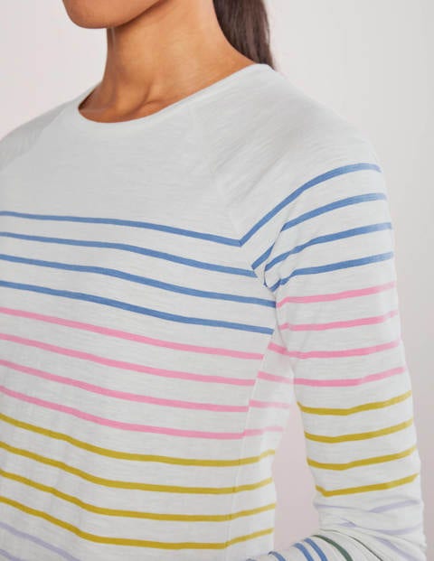 Lorna Baseball Jersey Tee - Rainbow Multi Stripe Lorna Baseball Jersey Tee - Rainbow Multi Stripe
