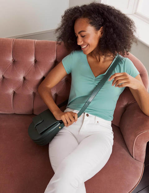 Supersoft Ruched V-neck Tee - Apple Mint Supersoft Ruched V-neck Tee - Apple Mint