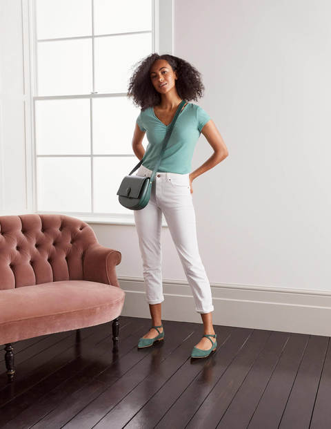 Supersoft Ruched V-neck Tee - Apple Mint Supersoft Ruched V-neck Tee - Apple Mint