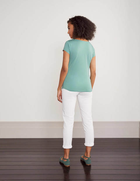 Supersoft Ruched V-neck Tee - Apple Mint Supersoft Ruched V-neck Tee - Apple Mint