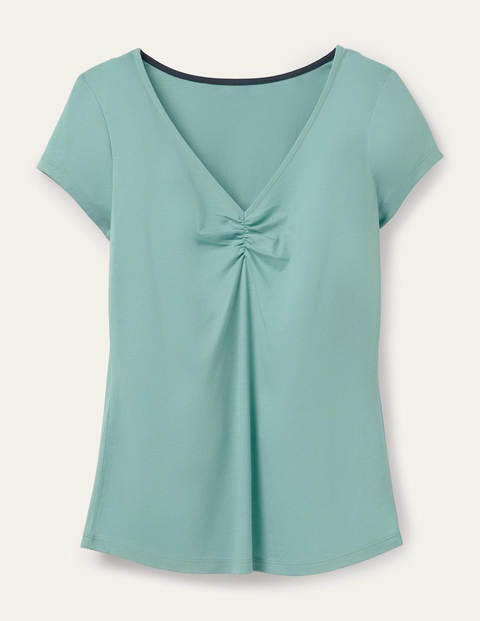 Supersoft Ruched V-neck Tee - Apple Mint Supersoft Ruched V-neck Tee - Apple Mint