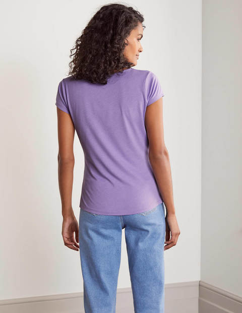Supersoft Ruched V-neck Tee - Cool Violet Supersoft Ruched V-neck Tee - Cool Violet