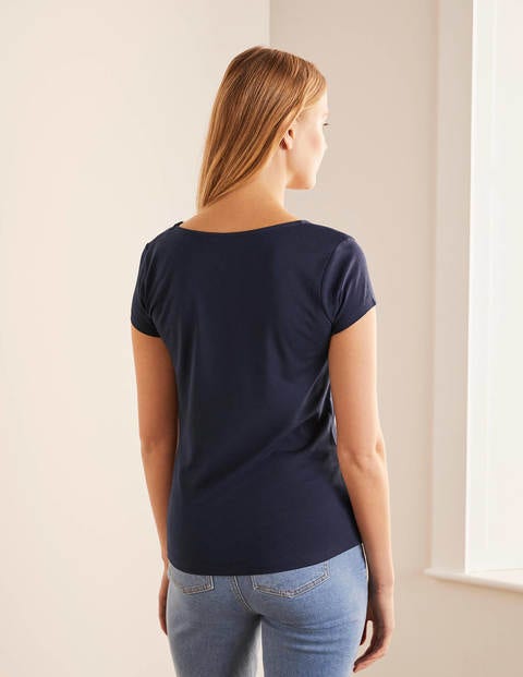 Supersoft Ruched V-neck Tee - Navy Supersoft Ruched V-neck Tee - Navy