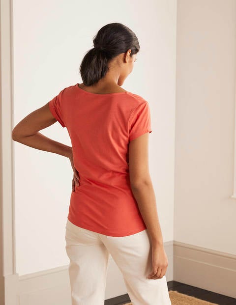 Supersoft Ruched V-neck Tee - Cherry Red Supersoft Ruched V-neck Tee - Cherry Red