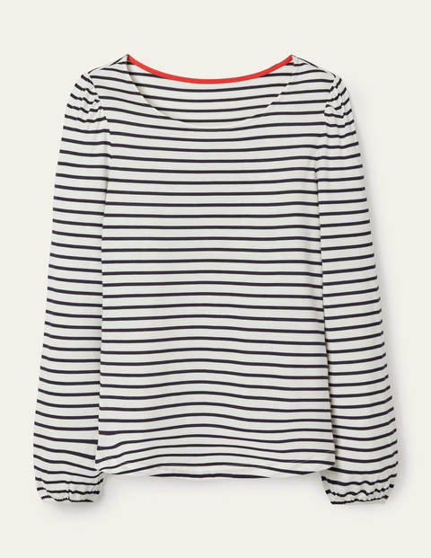 Superweiches langärmliges Oberteil - Naturweiß/Navy Superweiches langärmliges Oberteil - Naturweiß/Navy