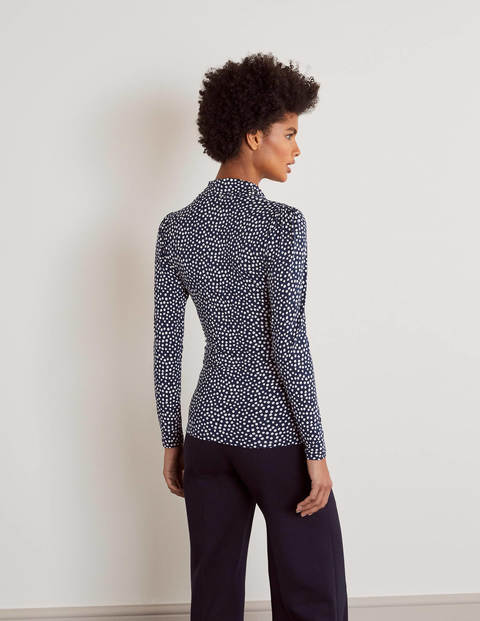 Lara Wrap Top - Navy, Painted Dot Lara Wrap Top - Navy, Painted Dot