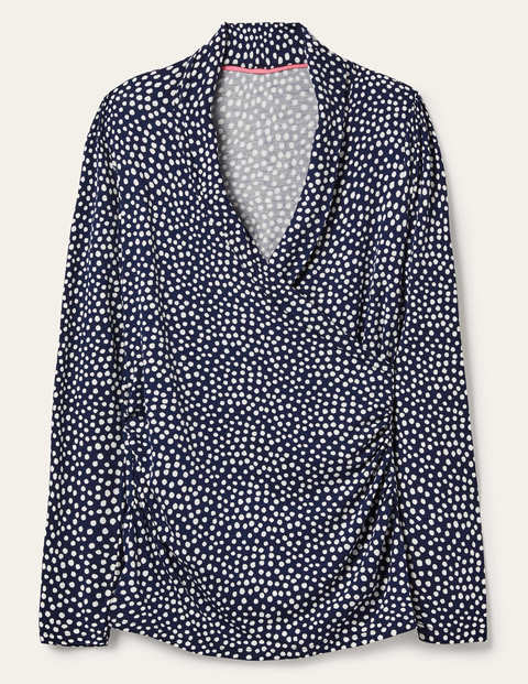 Lara Wrap Top - Navy, Painted Dot Lara Wrap Top - Navy, Painted Dot