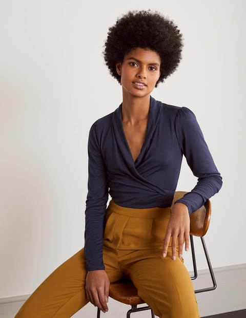 Lara Wrap Top - Navy Lara Wrap Top - Navy