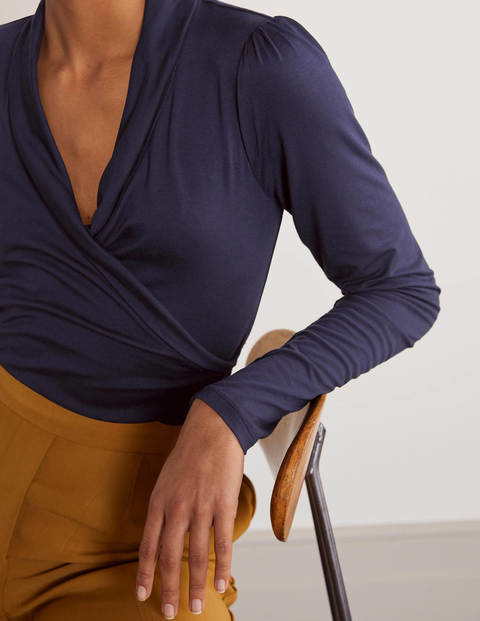 Lara Wrap Top - Navy Lara Wrap Top - Navy