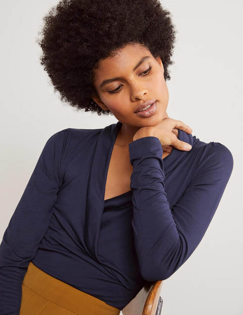 Lara Wrap Top - Navy Lara Wrap Top - Navy