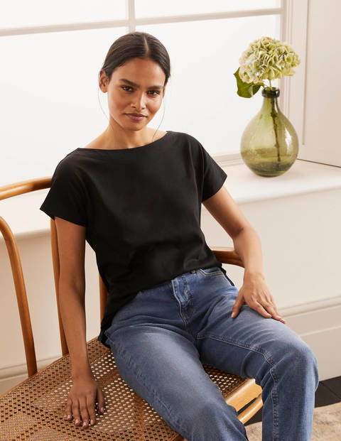 Supersoft Slash Neck Tee - Black Supersoft Slash Neck Tee - Black