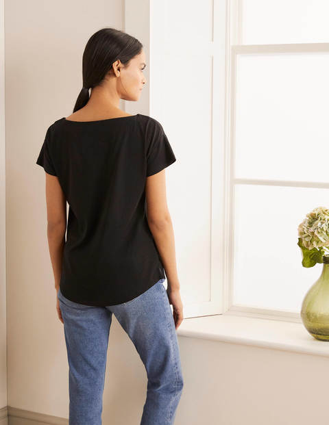Supersoft Slash Neck Tee - Black Supersoft Slash Neck Tee - Black