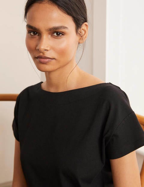 Supersoft Slash Neck Tee - Black Supersoft Slash Neck Tee - Black