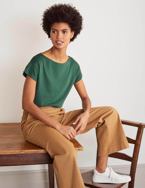 Supersoft Slash Neck Tee - Palm Leaf Supersoft Slash Neck Tee - Palm Leaf