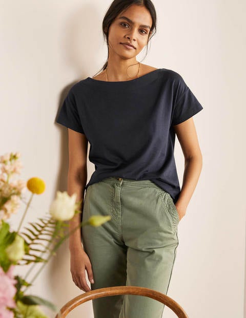 Supersoft Slash Neck Tee - Navy Supersoft Slash Neck Tee - Navy