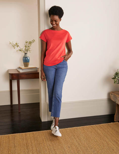 Supersoft Slash Neck Tee - Cherry Red Supersoft Slash Neck Tee - Cherry Red