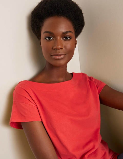 Supersoft Slash Neck Tee - Cherry Red Supersoft Slash Neck Tee - Cherry Red