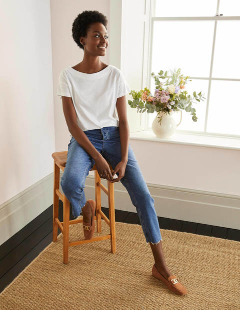 Supersoft Slash Neck Tee - White Supersoft Slash Neck Tee - White