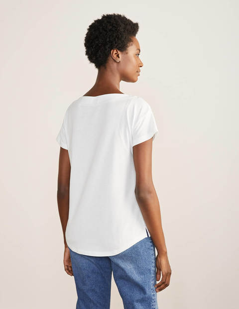 Supersoft Slash Neck Tee - White Supersoft Slash Neck Tee - White