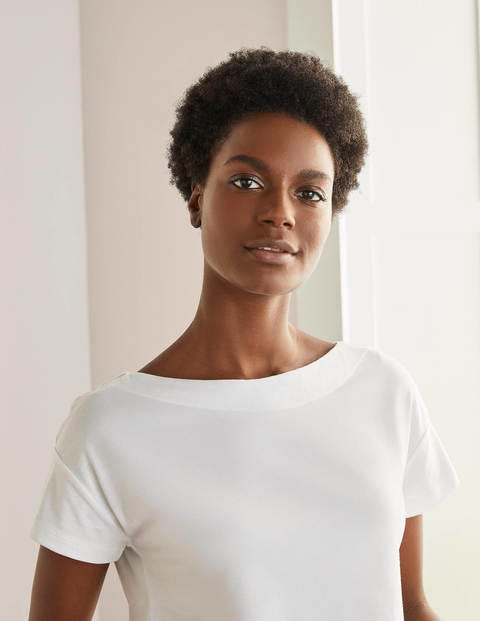 Supersoft Slash Neck Tee - White Supersoft Slash Neck Tee - White