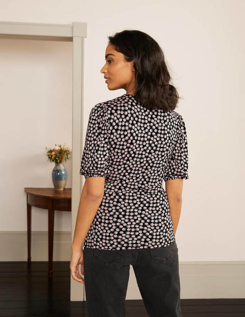 Joanna Wrap Top - Black, Bubbles Joanna Wrap Top - Black, Bubbles