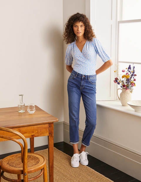 Joanna Wrap Top - Hazy Blue, Bubbles Joanna Wrap Top - Hazy Blue, Bubbles