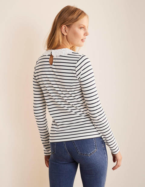 Kathleen Jersey Top - Ivory/ Navy Kathleen Jersey Top - Ivory/ Navy