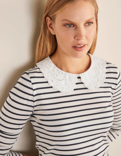 Kathleen Jersey Top - Ivory/ Navy Kathleen Jersey Top - Ivory/ Navy