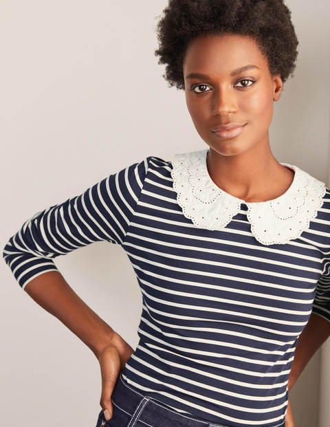 Kathleen Jersey Top - Navy/ Ivory Kathleen Jersey Top - Navy/ Ivory