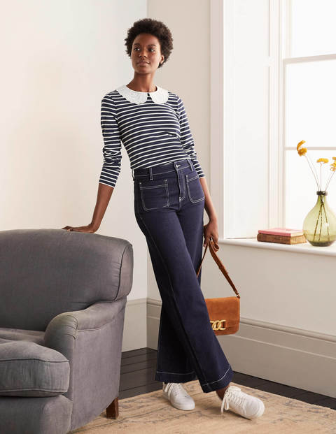 Kathleen Jersey Top - Navy/ Ivory Kathleen Jersey Top - Navy/ Ivory