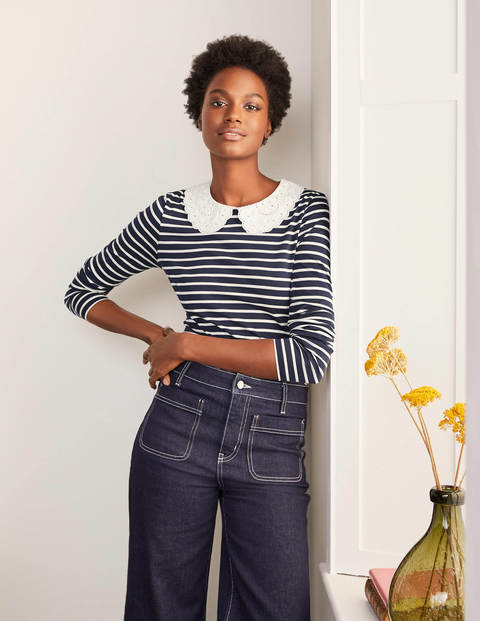 Kathleen Jersey Top - Navy/ Ivory Kathleen Jersey Top - Navy/ Ivory
