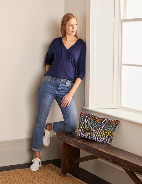 Ellen Jersey-Kapuzenpullover - Marineblau Ellen Jersey-Kapuzenpullover - Marineblau