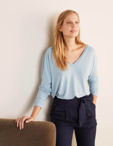 Jocelyn V-neck Jersey Top - Surf Jocelyn V-neck Jersey Top - Surf