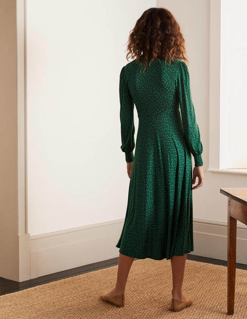 Patricia Jersey Midi Dress - Palm Leaf, Micro Dot Patricia Jersey Midi Dress - Palm Leaf, Micro Dot