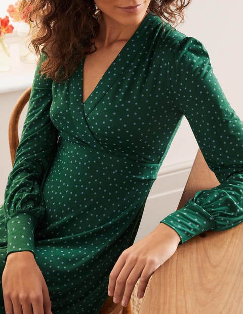 Patricia Jersey Midi Dress - Palm Leaf, Micro Dot Patricia Jersey Midi Dress - Palm Leaf, Micro Dot