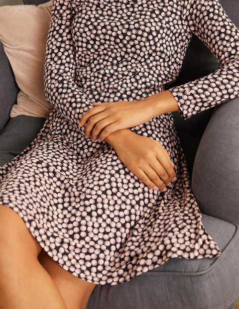 Nellie Jerseykleid - Schwarz, Blasen Nellie Jerseykleid - Schwarz, Blasen