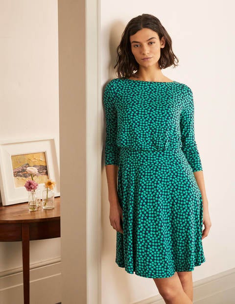 Nellie Jersey Dress - Navy, Bubbles Nellie Jersey Dress - Navy, Bubbles