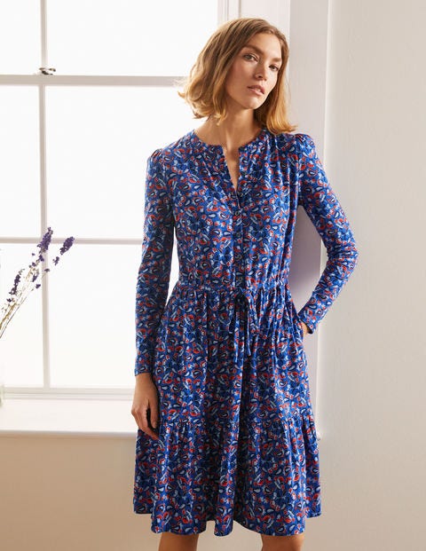 Nancy Tiered Jersey Dress - Summit, Floral Paisley Nancy Tiered Jersey Dress - Summit, Floral Paisley