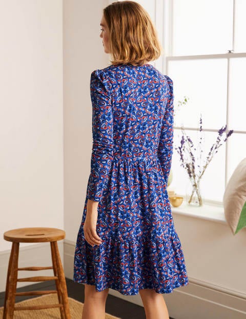 Nancy Tiered Jersey Dress - Summit, Floral Paisley Nancy Tiered Jersey Dress - Summit, Floral Paisley