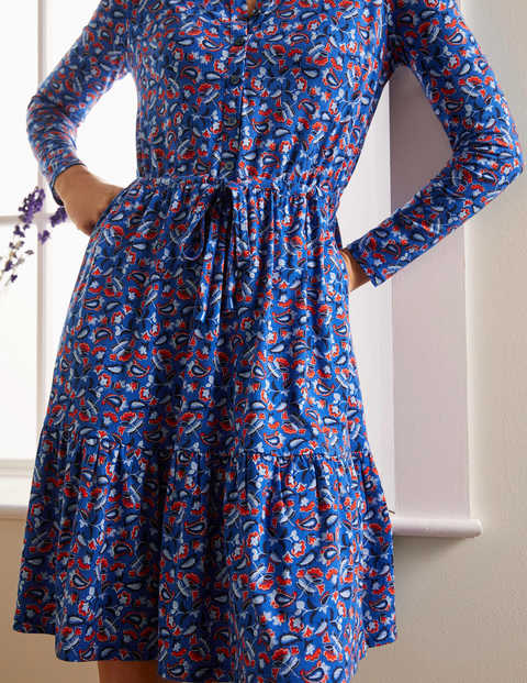 Nancy Tiered Jersey Dress - Summit, Floral Paisley Nancy Tiered Jersey Dress - Summit, Floral Paisley